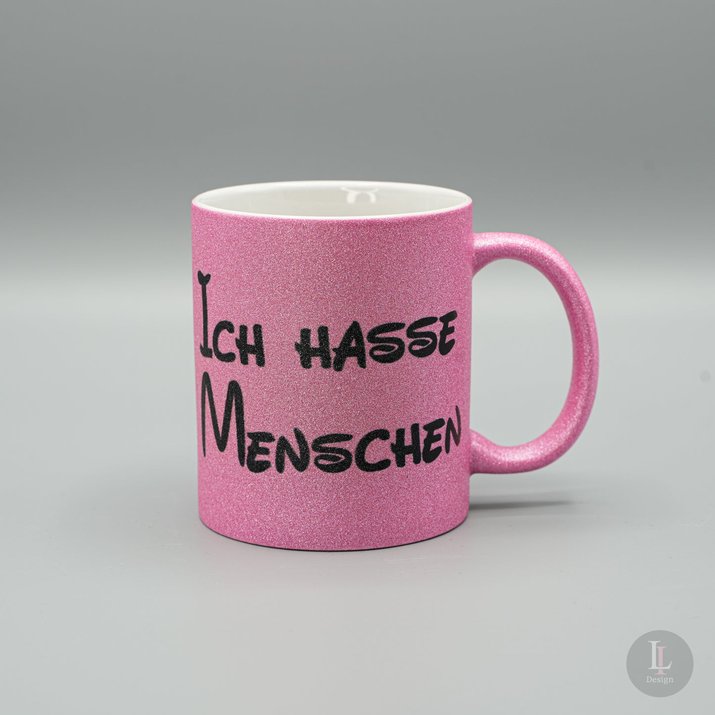 Pinke Glitzer Tasse ( Ich hasse Menschen )