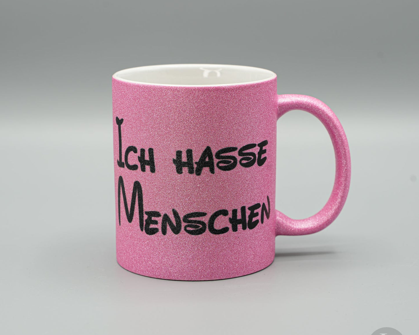 Pinke Glitzer Tasse ( Ich hasse Menschen )