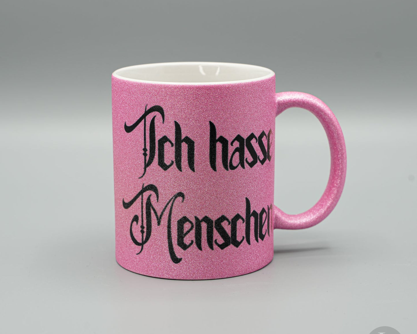 Pinke Glitzer Tasse ( Ich hasse Menschen )