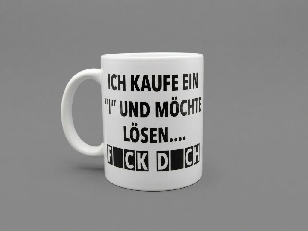 Tasse (Ich kaufe ein "I" und möchte lösen... F*ck d*ch)